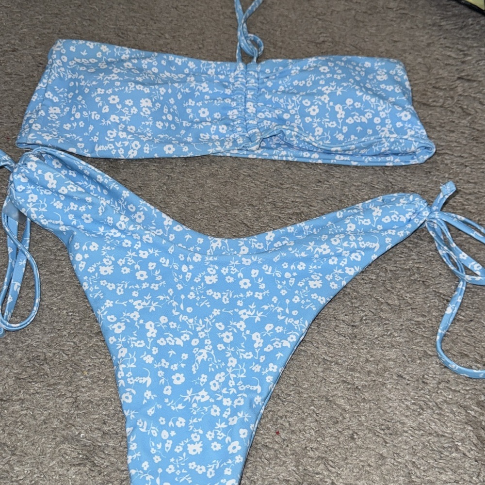 Blue Floral Bikini Set